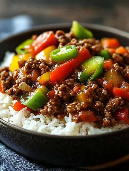 A bowl of food with rice and meat.