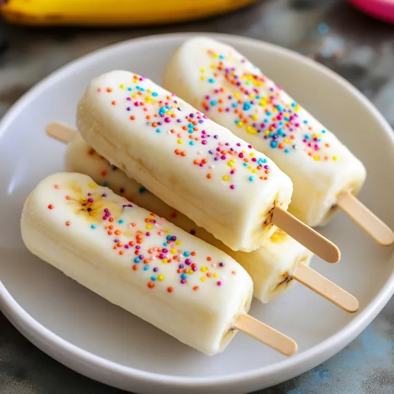 A plate of popsicles with sprinkles.