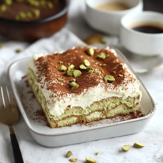 A dessert slice sprinkled with nuts on top.