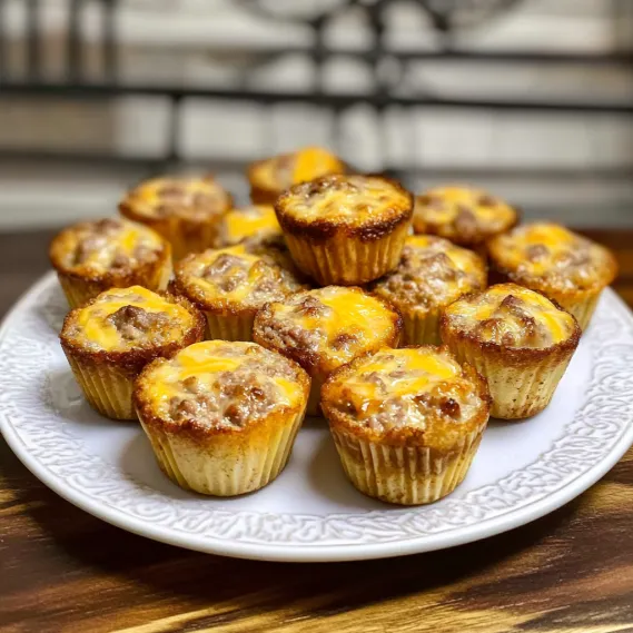 A plate of muffins with cheese on top.