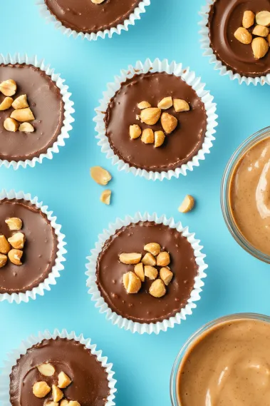 A plate of chocolate desserts with nuts.