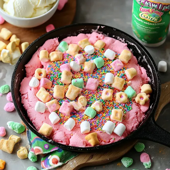 A pan filled with marshmallows and colorful candy.