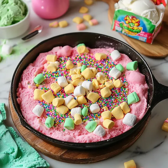 A pan of cake with marshmallows and candy.