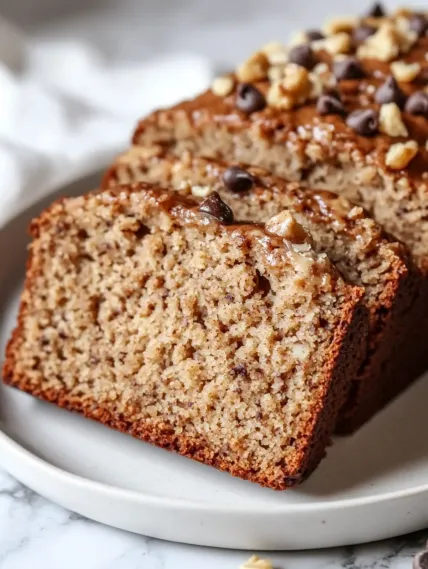 A slice of bread with chocolate chips and nuts.