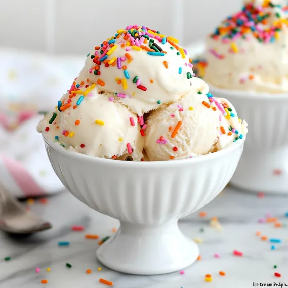A bowl of creamy dessert topped with colorful sprinkles.