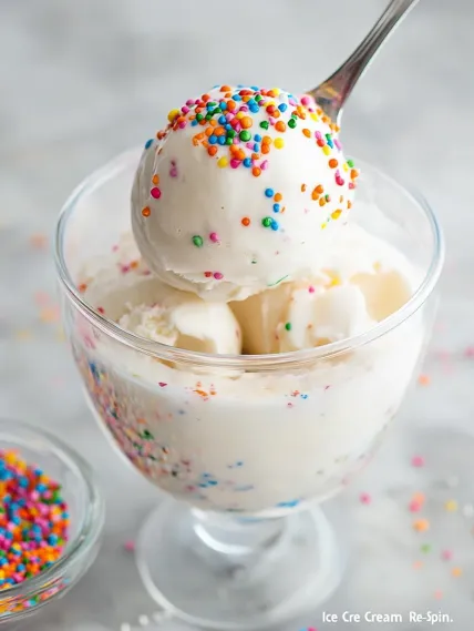 A glass of ice cream with sprinkles.