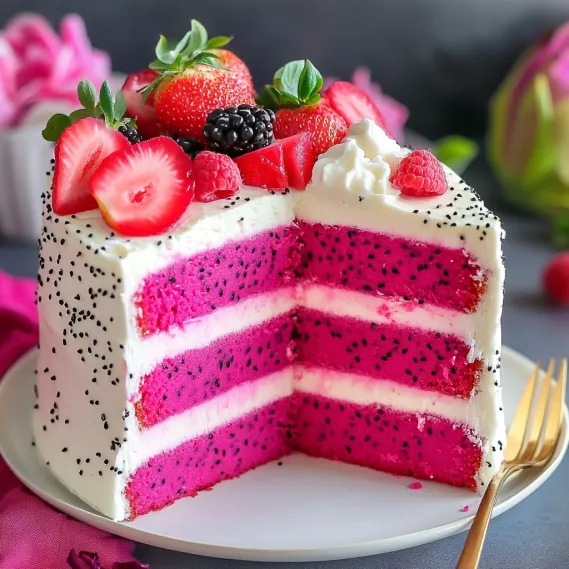 Vivid Pink Dragon Fruit Cake that Delights Every Party