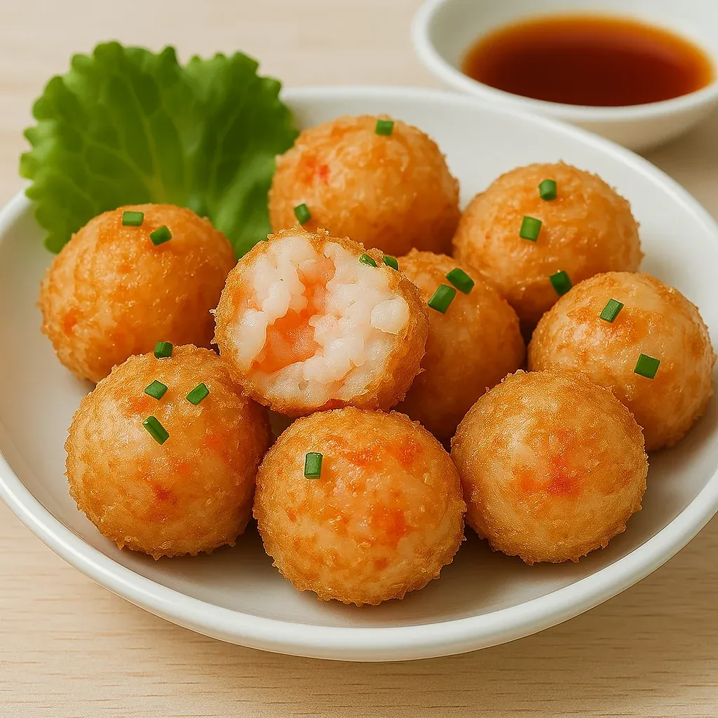 A bowl of food with a green garnish.