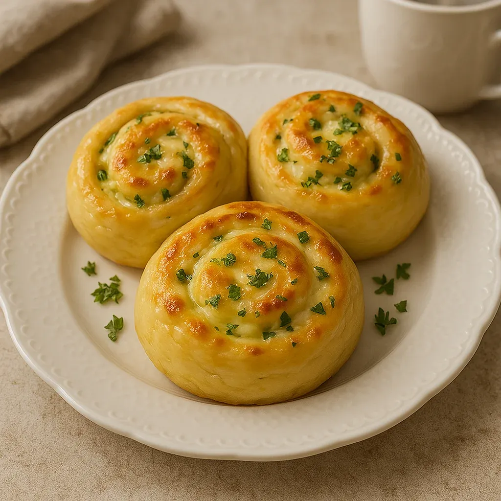 Three pieces of food on a plate.