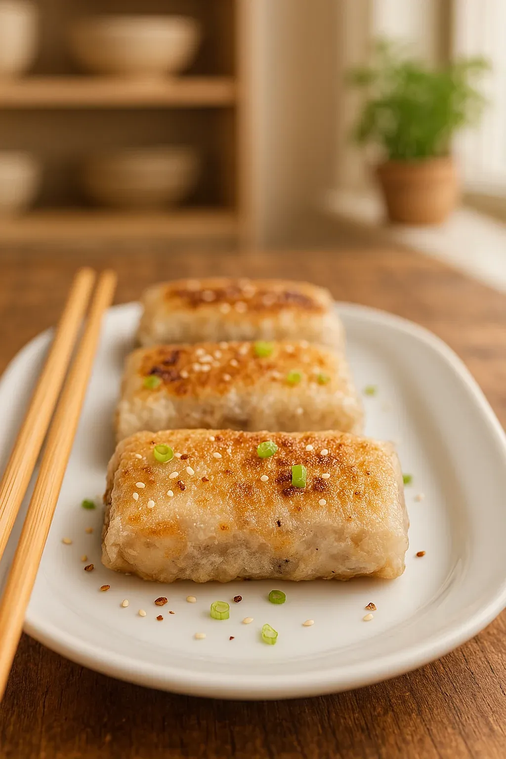 A plate of food with chopsticks.