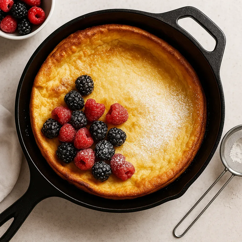 A cake with berries on top.