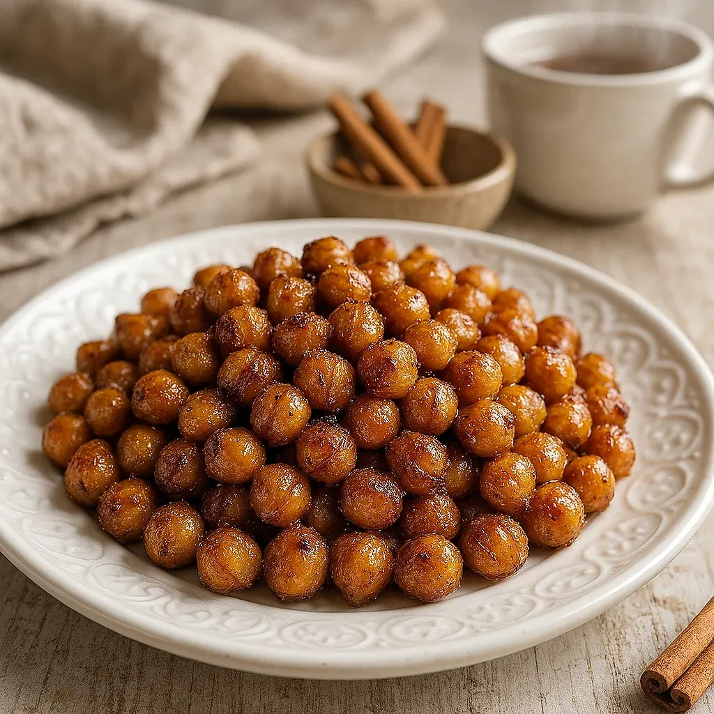 A plate of food with a cup of tea.