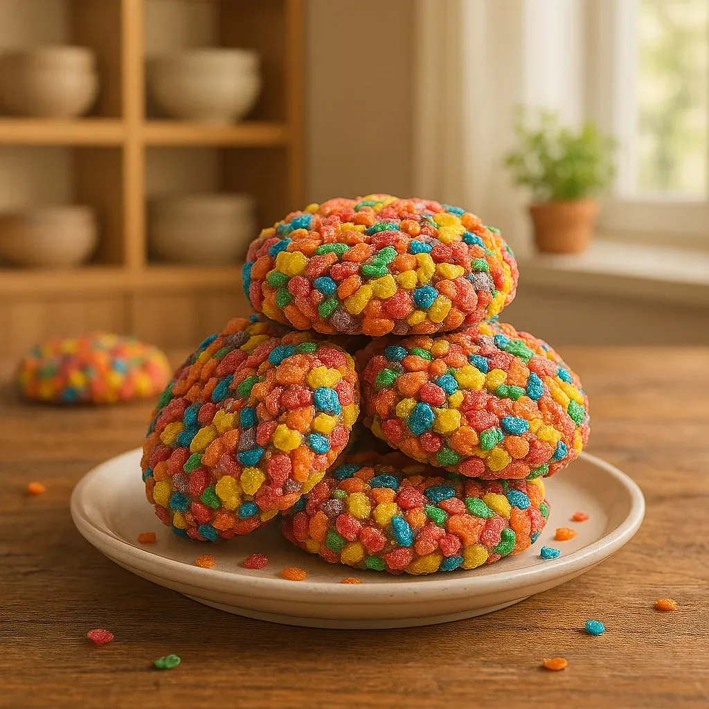 Plate of fun, colorful cookies.