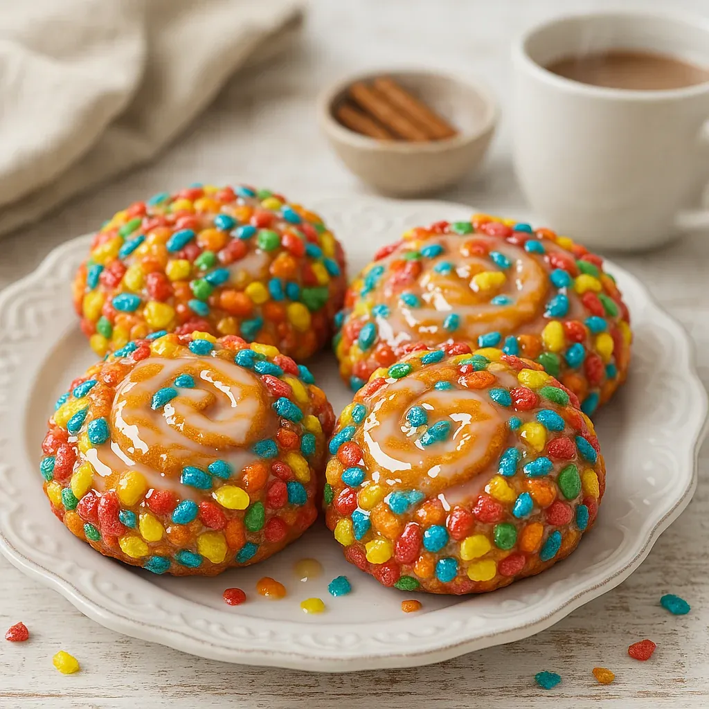 A plate of colorful donuts with sprinkles.