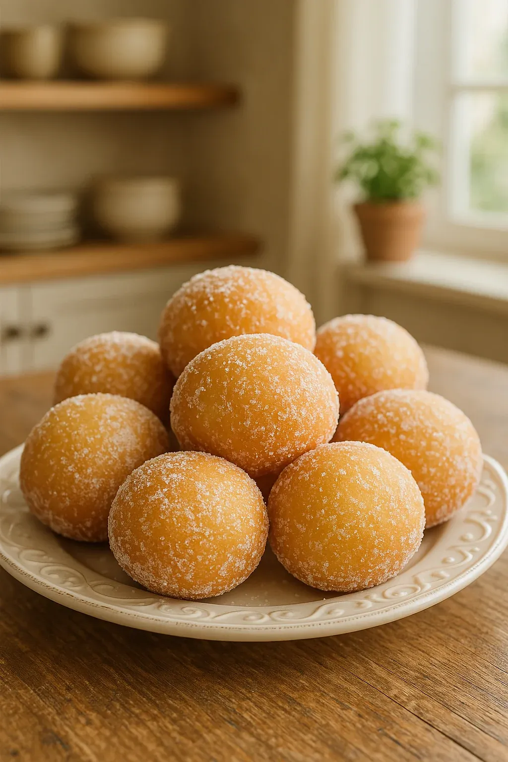 A plate of donuts.
