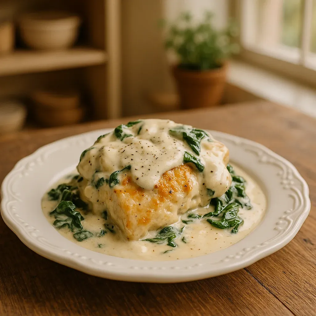 A white plate with a meal on it.