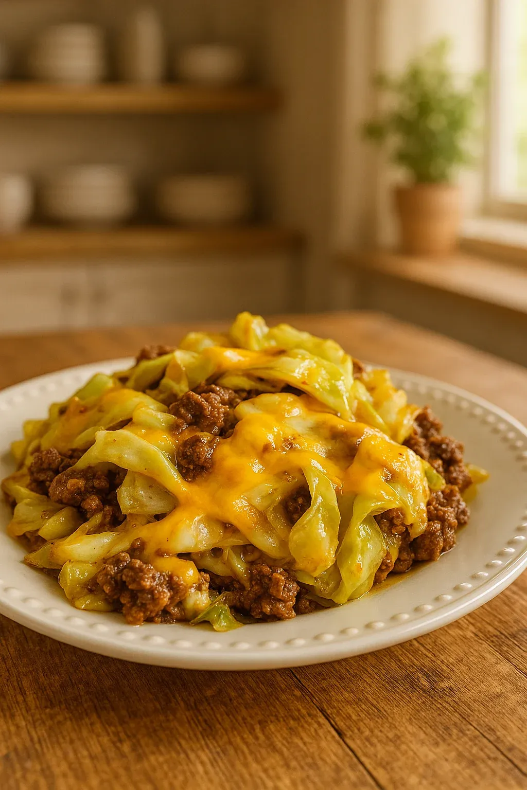 A plate of food with cheese and meat on it.