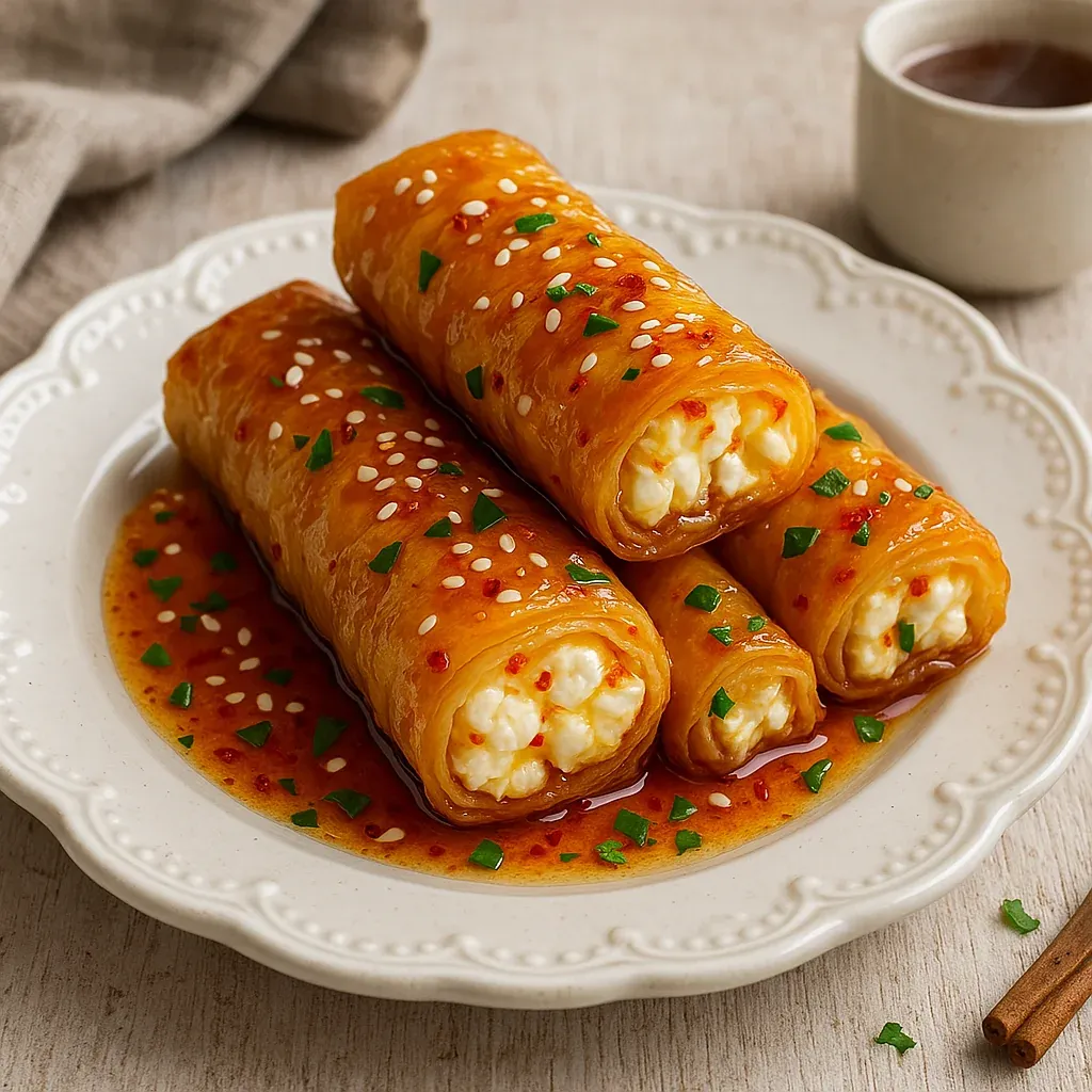 A plate of food with sauce on it.