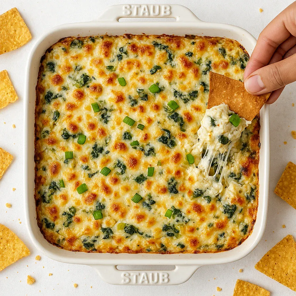 A hand is holding a tortilla chip.
