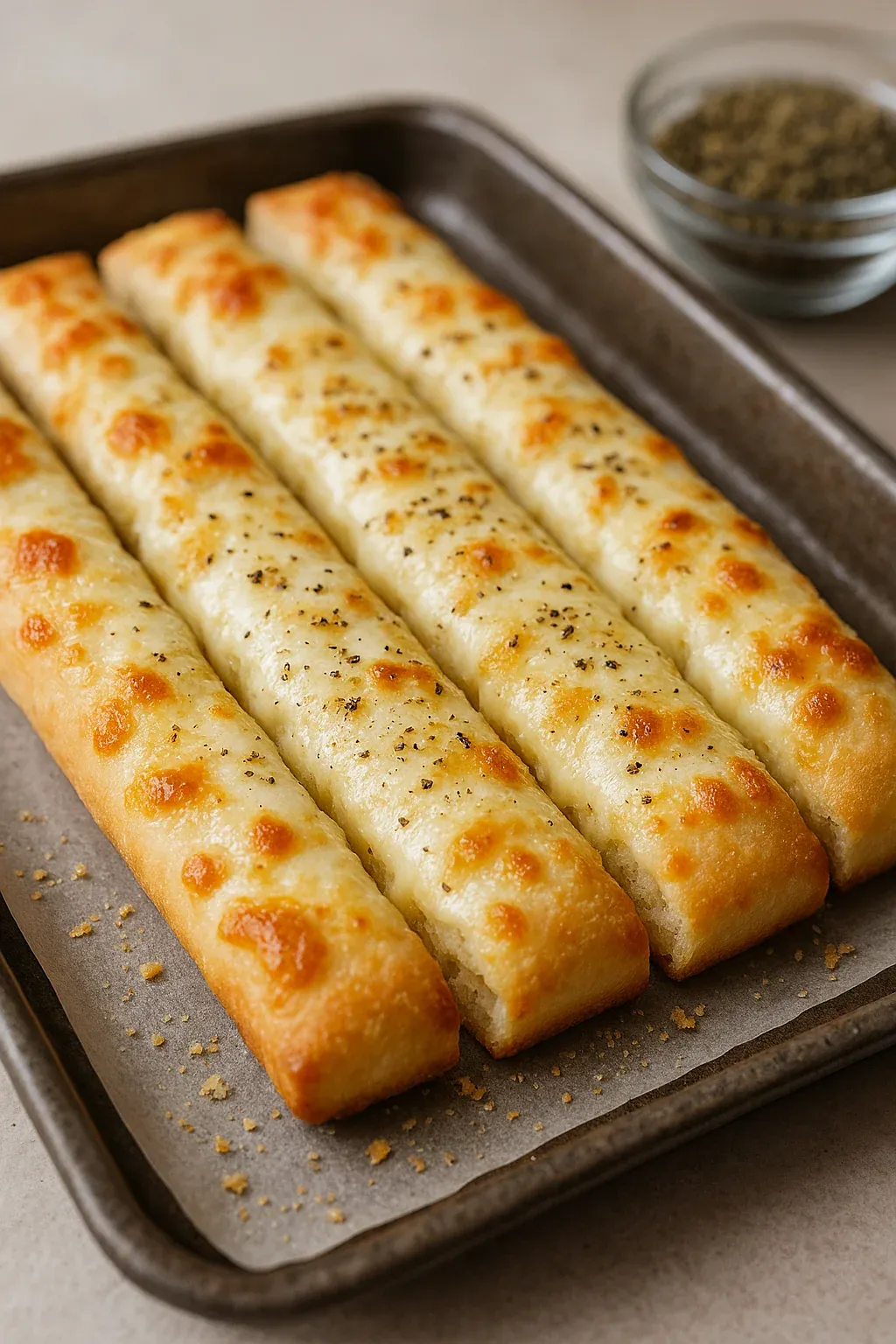 A tray of cheese sticks.