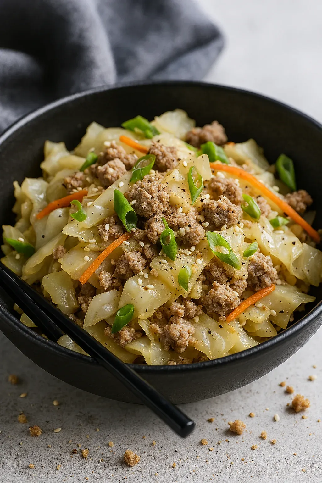 A bowl of meat and vegetables.