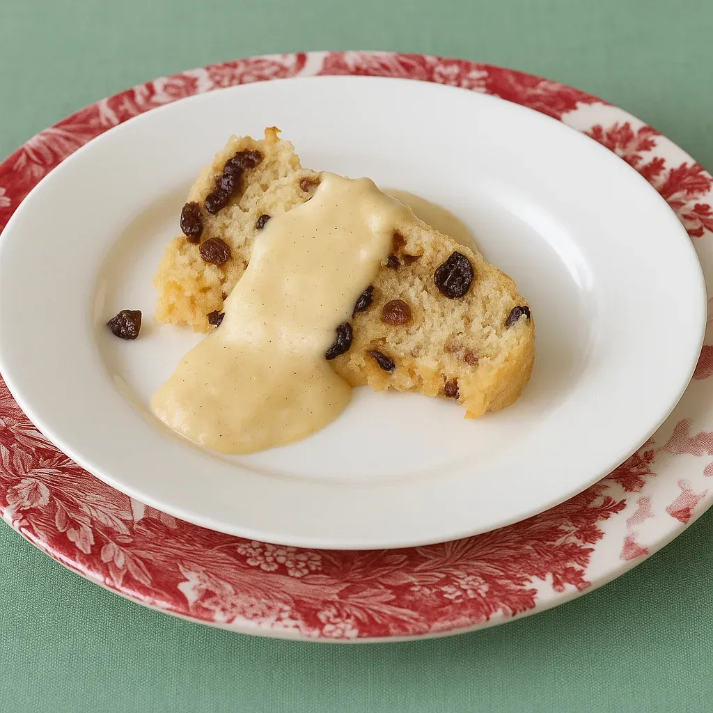 A slice of cake with sauce on a plate.