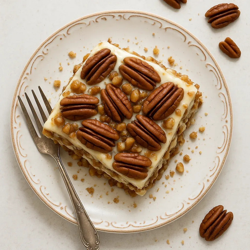 A slice of pecan pie on a plate.