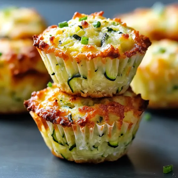 A stack of golden zucchini muffins.