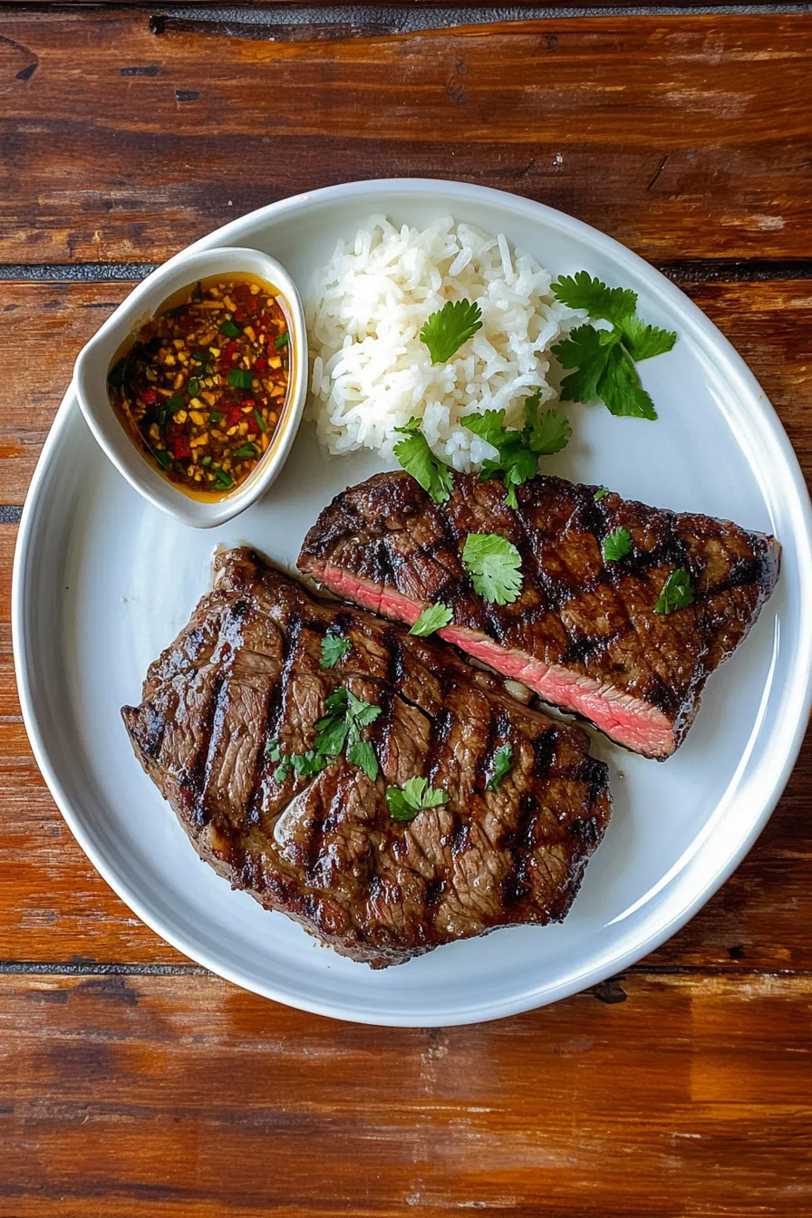 Steak with "Jeaw" Dipping Sauce