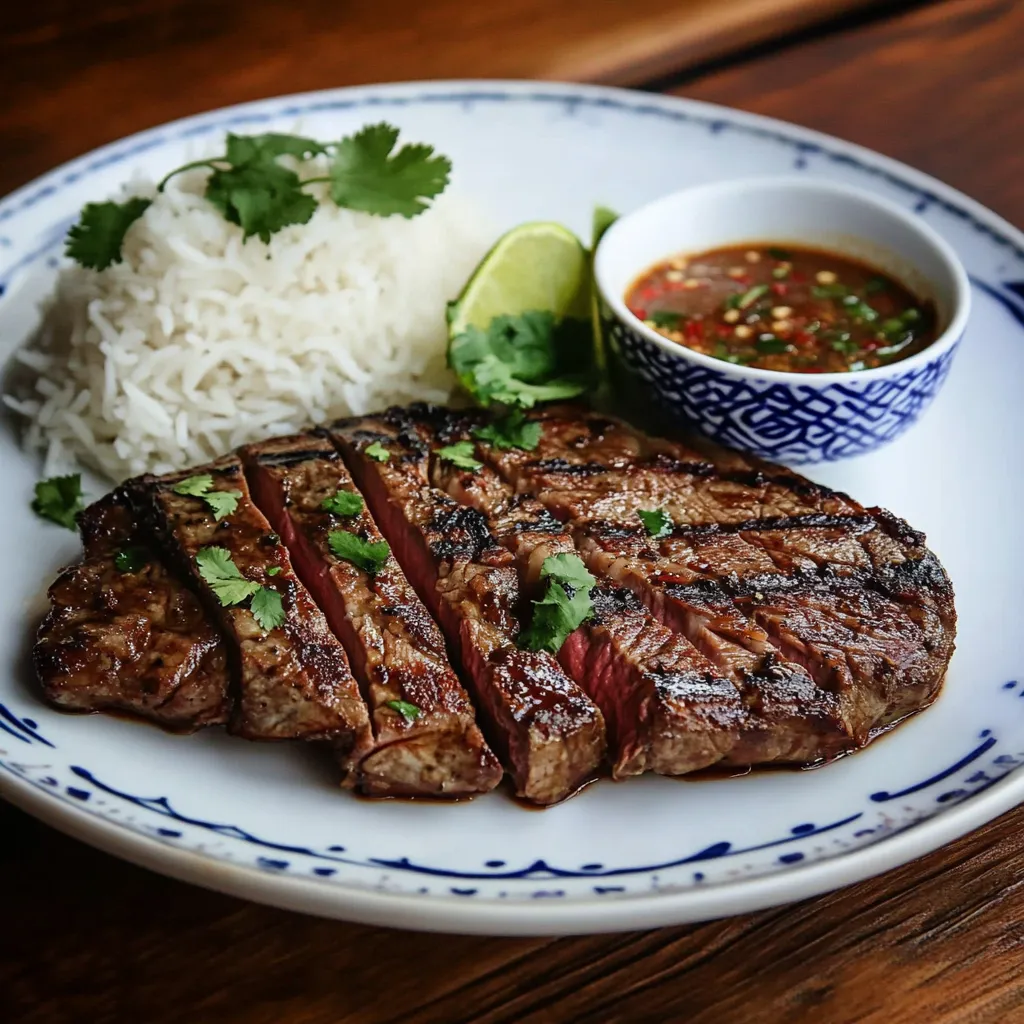 Steak with "Jeaw" Dipping Sauce