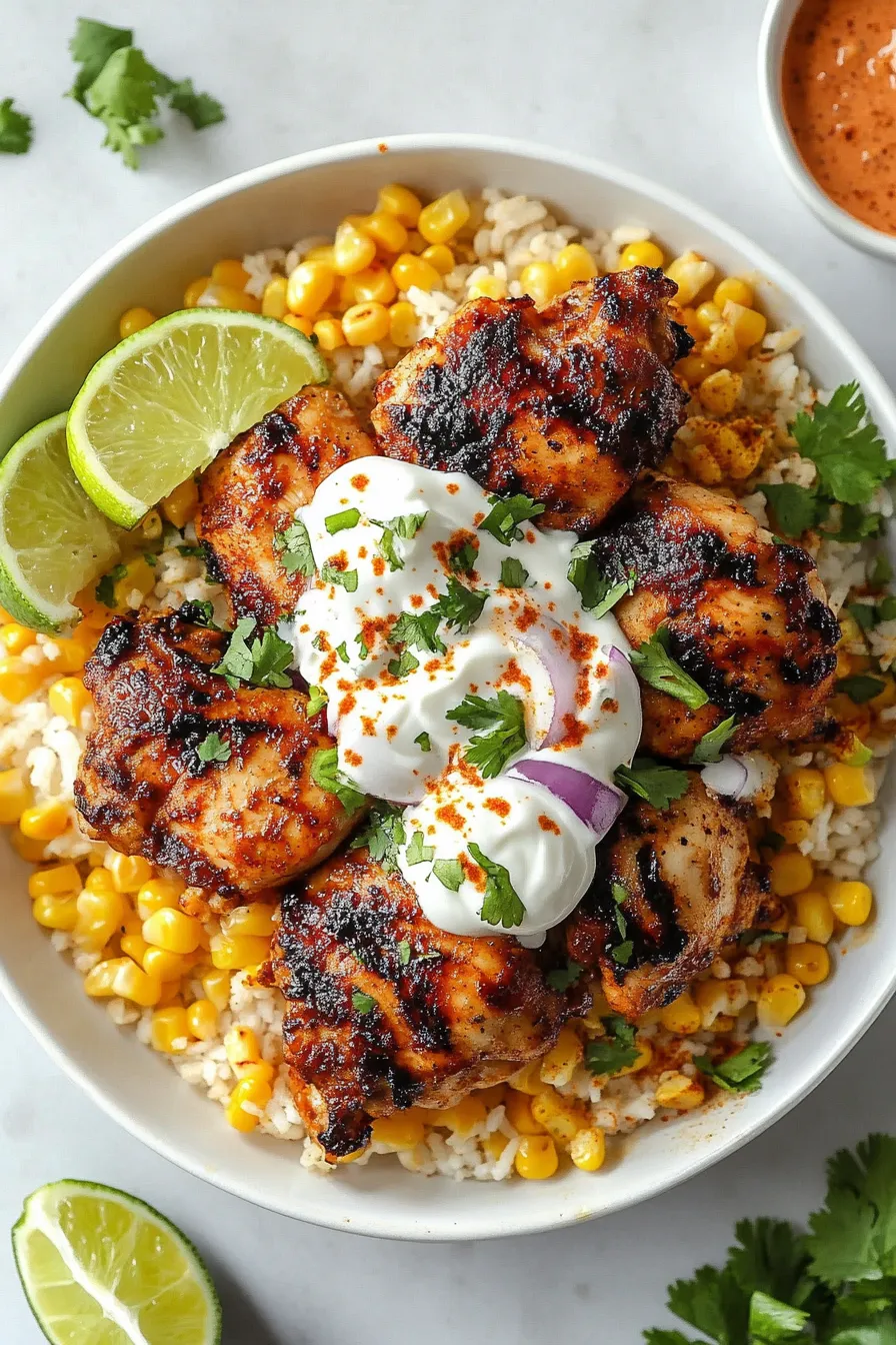 Street Corn Chicken Rice Bowl