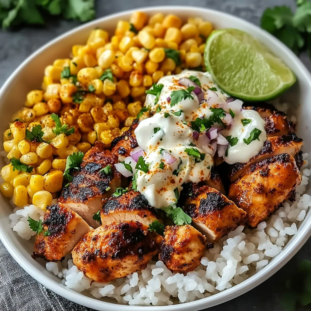 Street Corn Chicken Rice Bowl