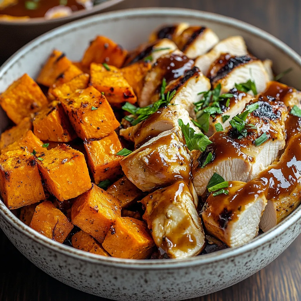 BBQ Chicken & Roasted Sweet Potato Bowls