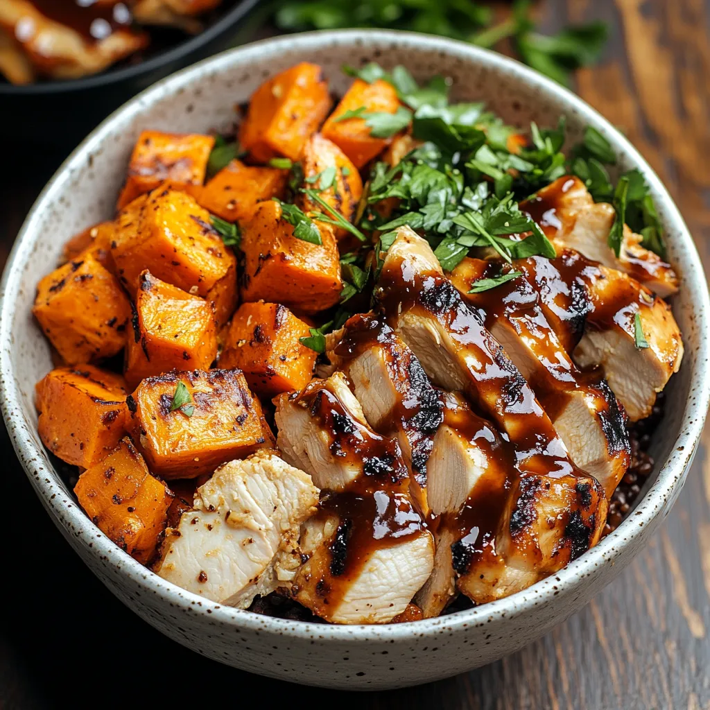 BBQ Chicken & Roasted Sweet Potato Bowls