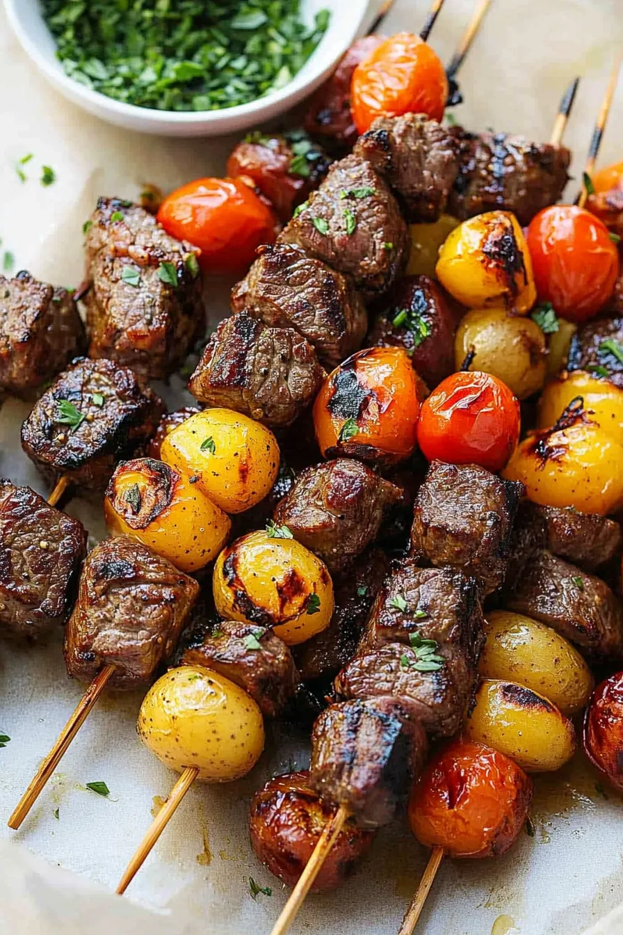 Rosemary Garlic Steak Kebabs