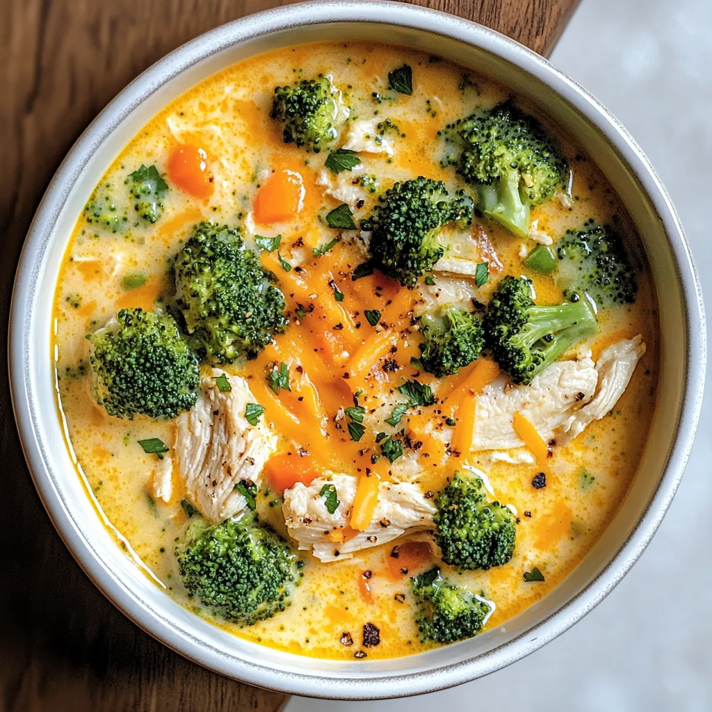 Crockpot Cheesy Chicken Broccoli Soup