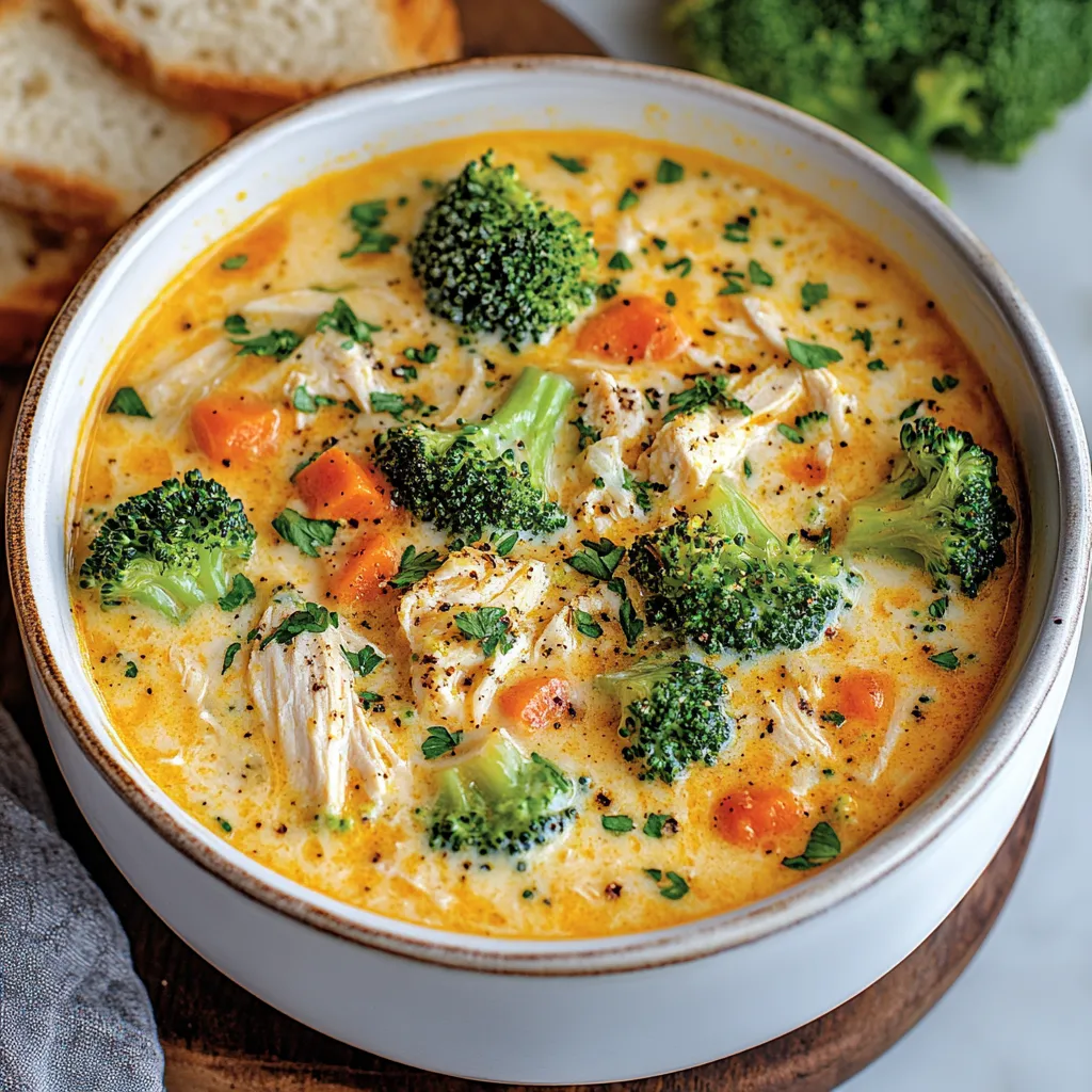 Crockpot Cheesy Chicken Broccoli Soup