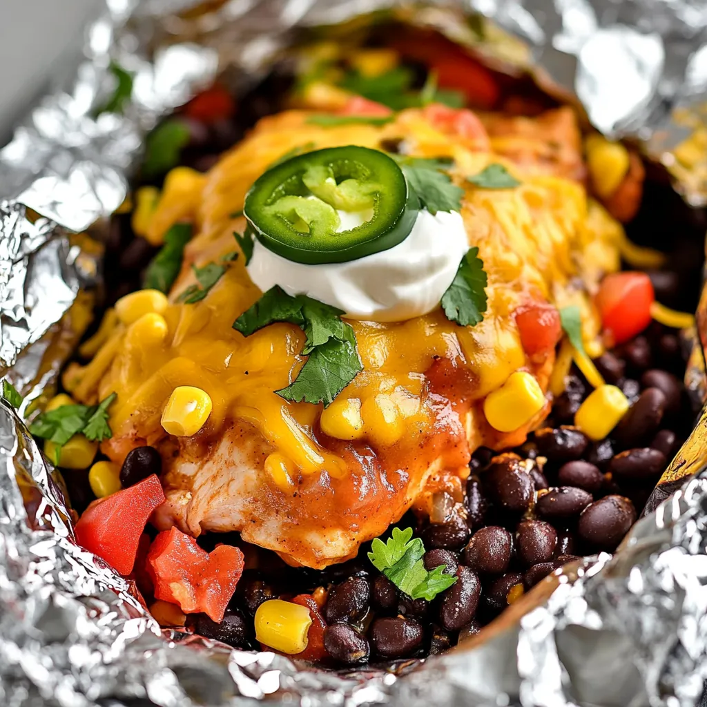 Grilled Santa Fe Chicken Foil Packets