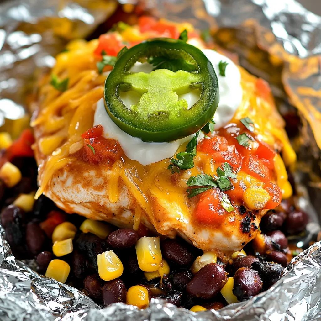 Grilled Santa Fe Chicken Foil Packets