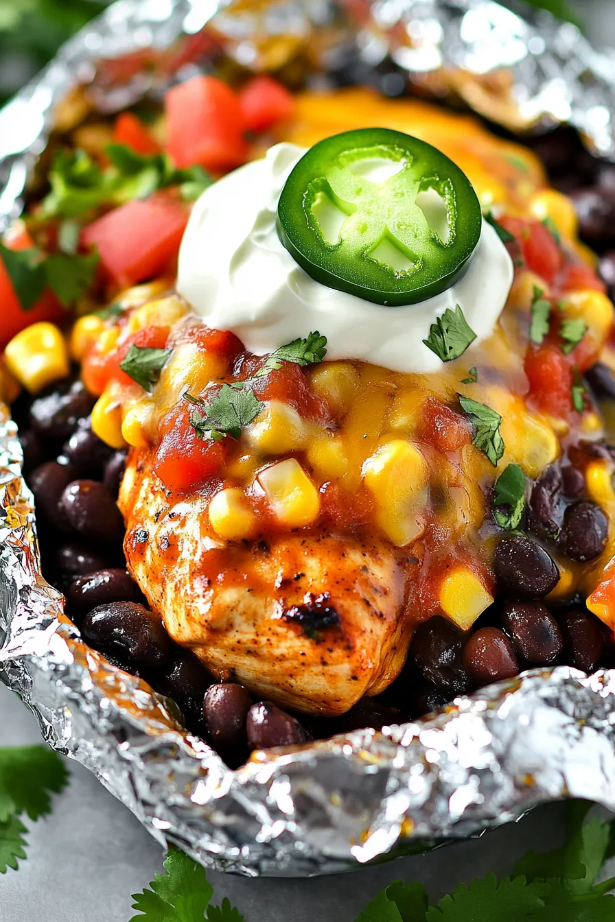Grilled Santa Fe Chicken Foil Packets