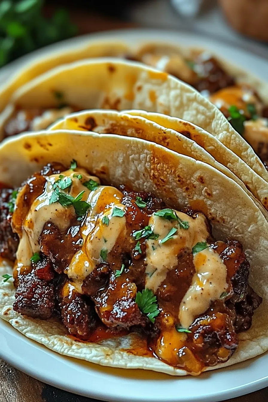 Garlic Butter Honey BBQ Tacos