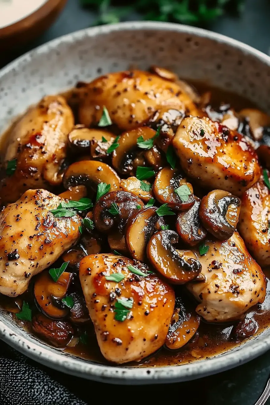 Black Pepper Chicken with Mushrooms
