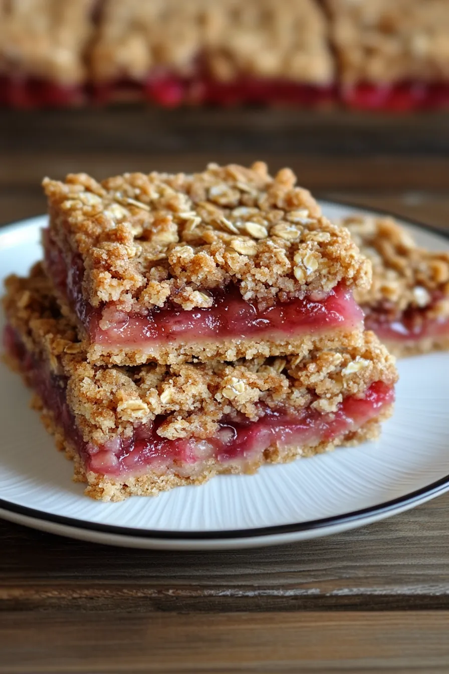 Delicious Oatmeal Rhubarb Bars Recipe