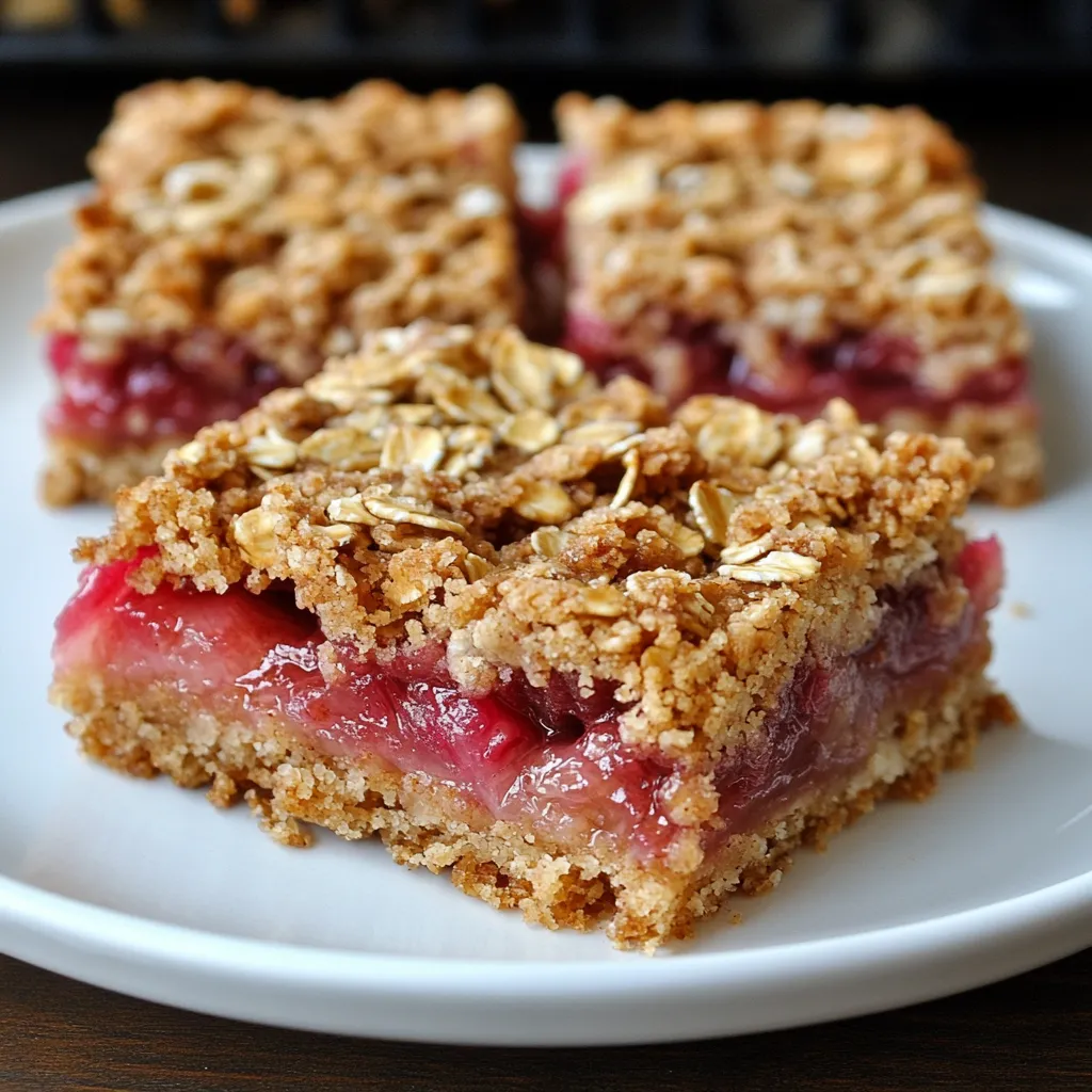 Delicious Oatmeal Rhubarb Bars Recipe