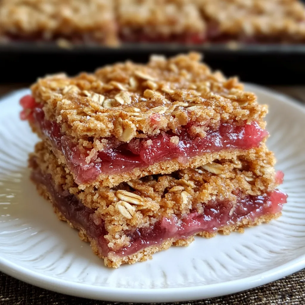Delicious Oatmeal Rhubarb Bars Recipe