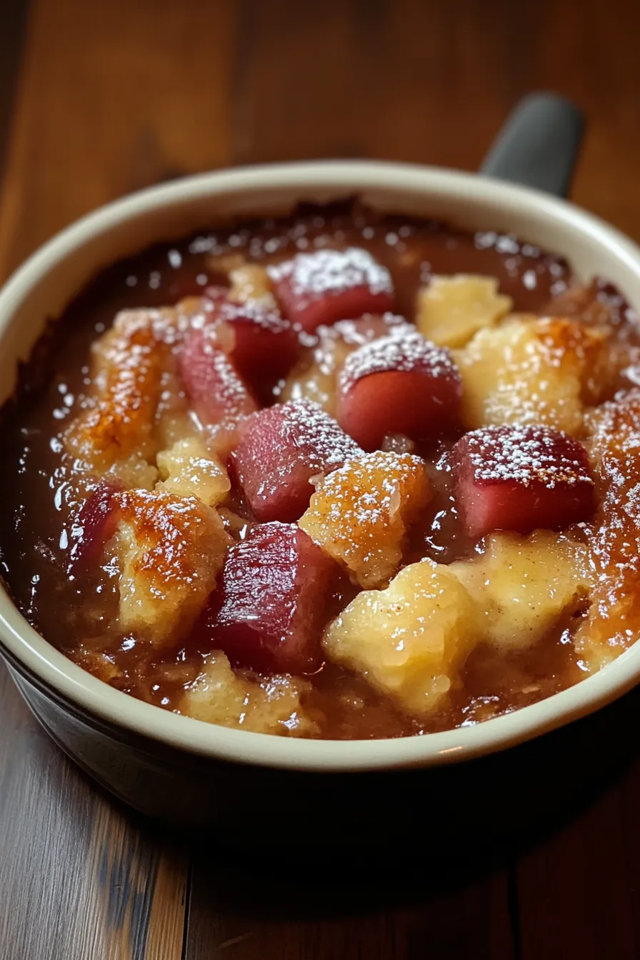 Baked Sticky Rhubarb Pudding