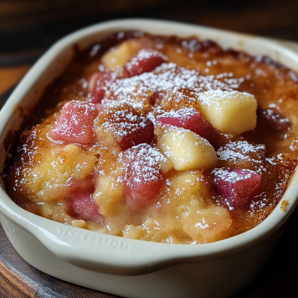 Baked Sticky Rhubarb Pudding