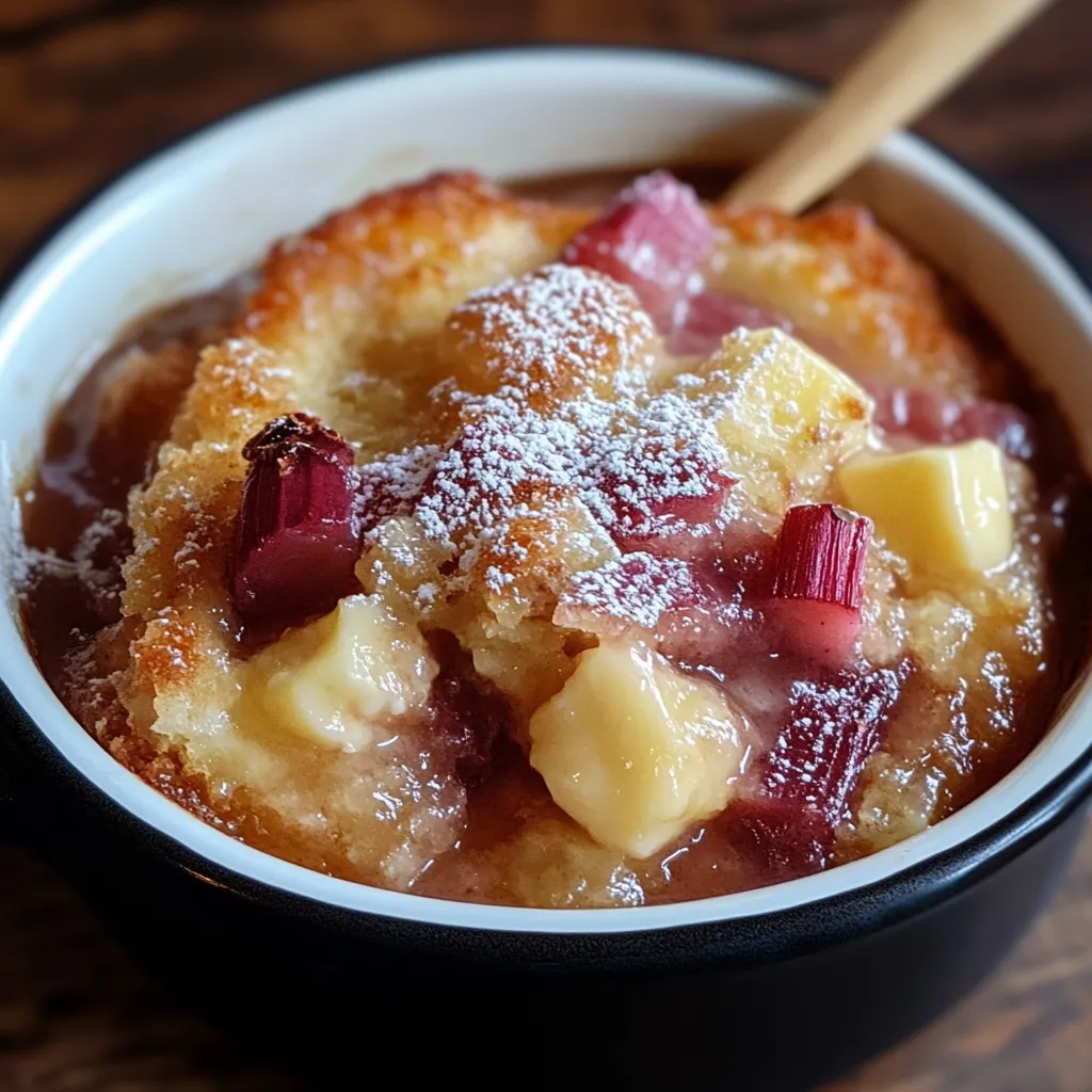 Baked Sticky Rhubarb Pudding