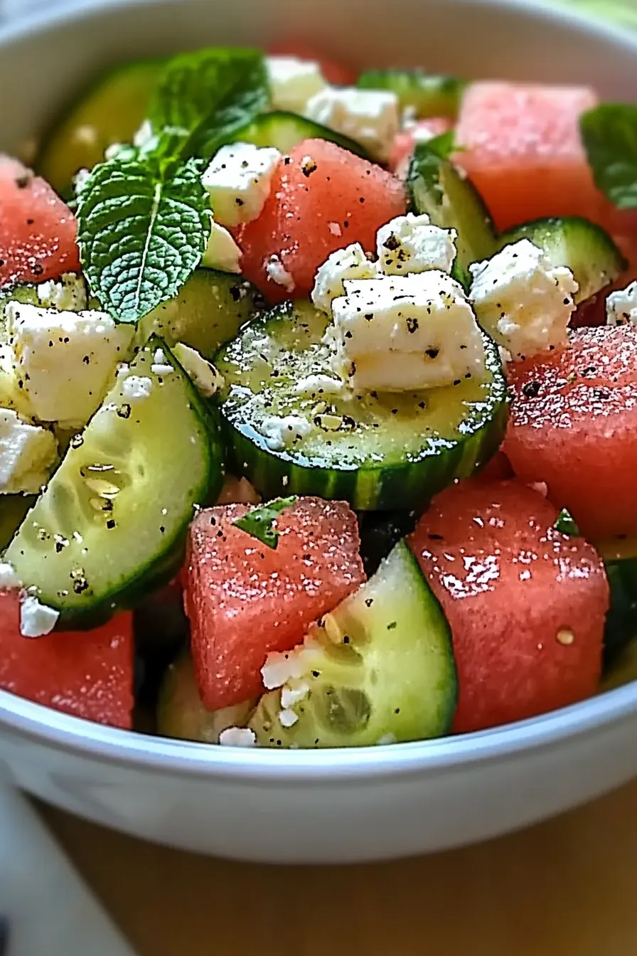 Summer-Perfect Watermelon Cucumber Salad