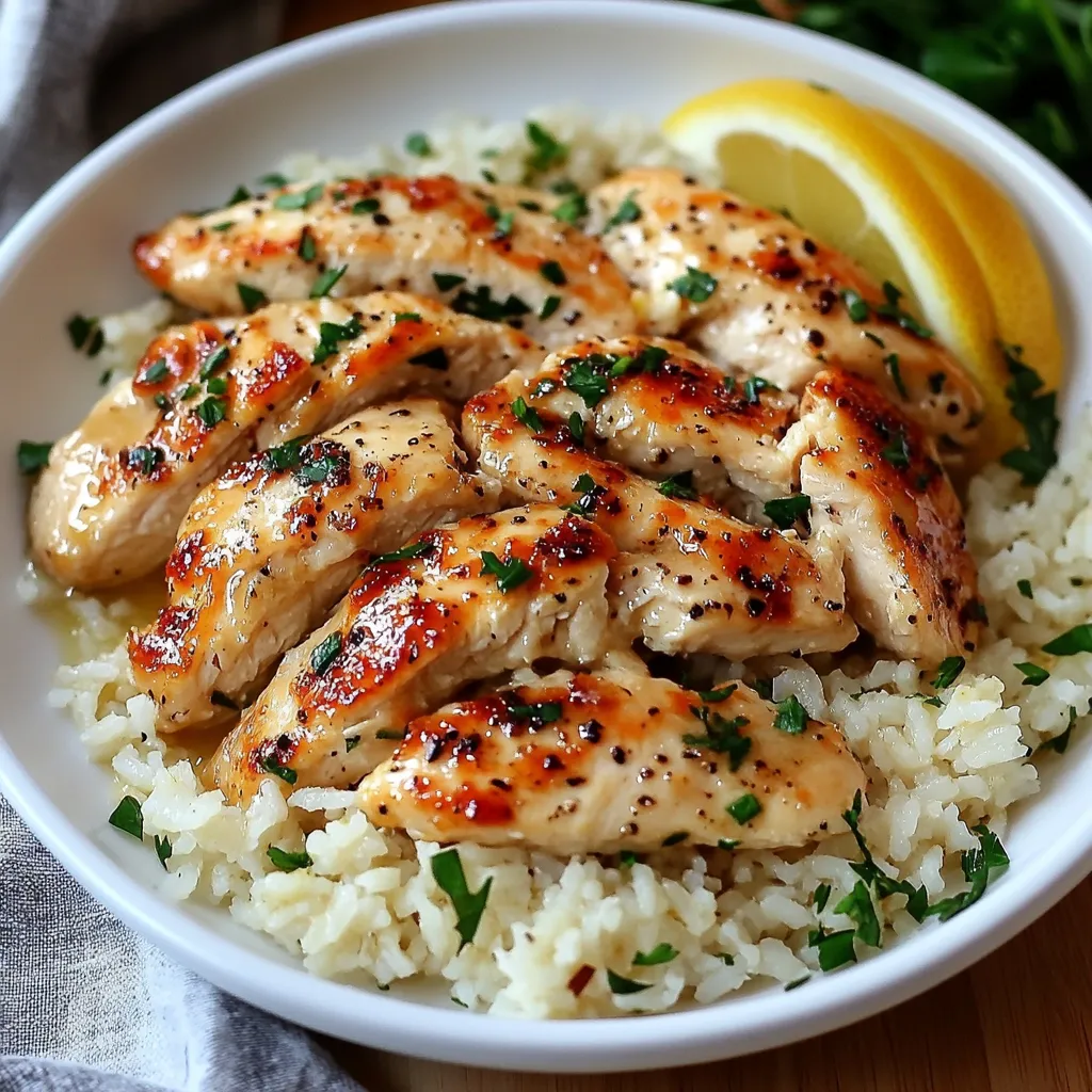 Chicken Scampi with Garlic Parmesan Rice